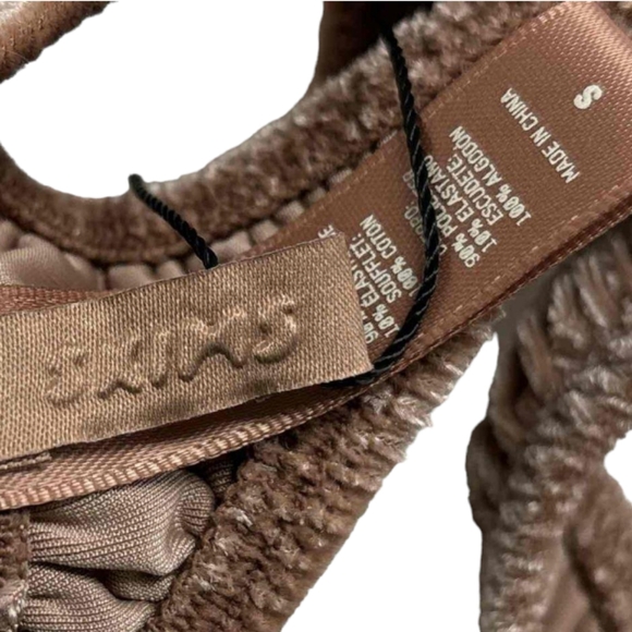 SKIMS "Sienna" Rose-Brown Velevet One-Piece Bodysuit Lingerie Size S - Picture 6 of 9